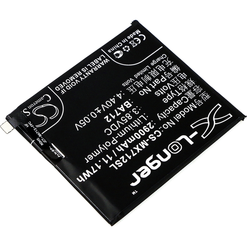 Compatibele batterijvervanging voor MeiZu BA712