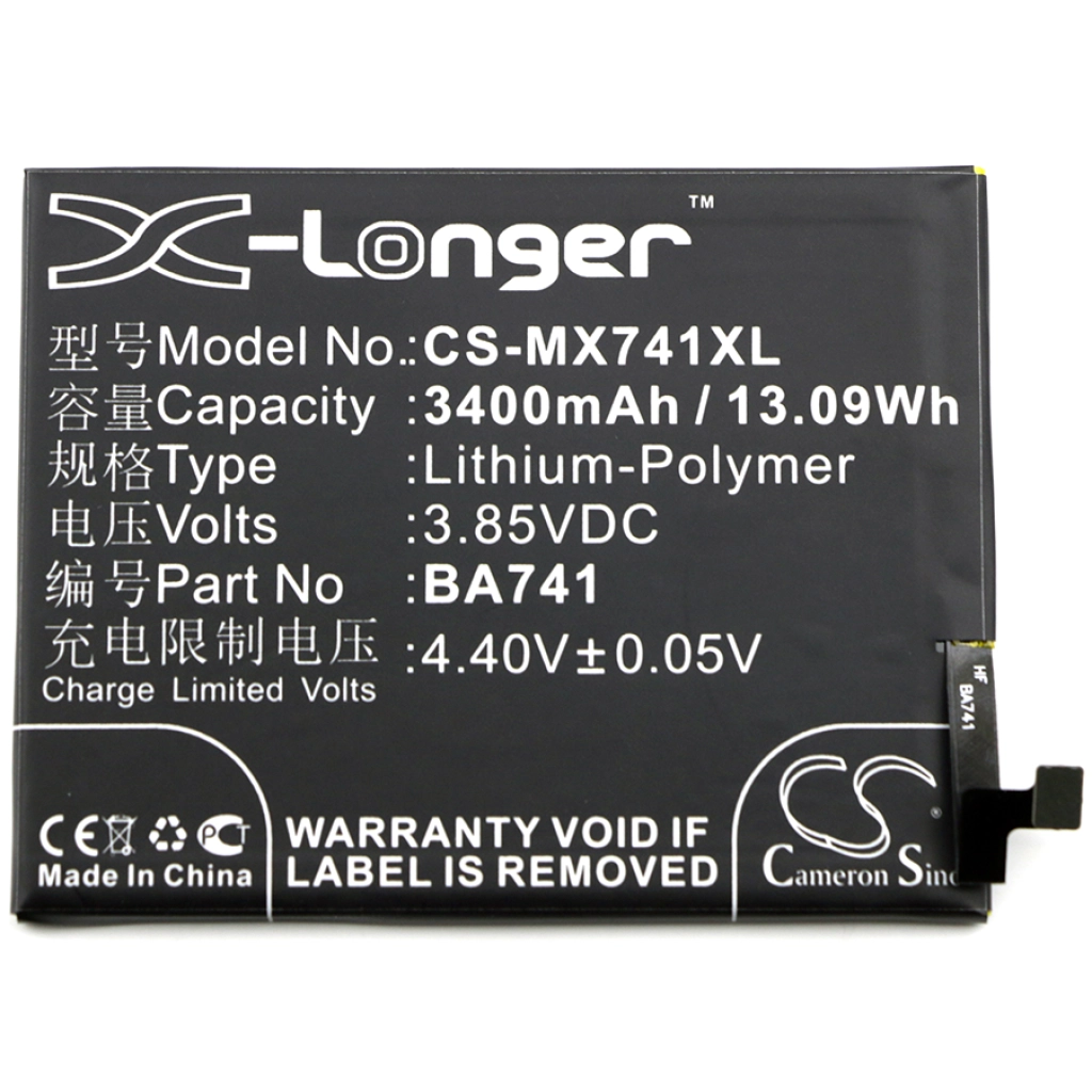 Compatibele batterijvervanging voor Meilan BA741