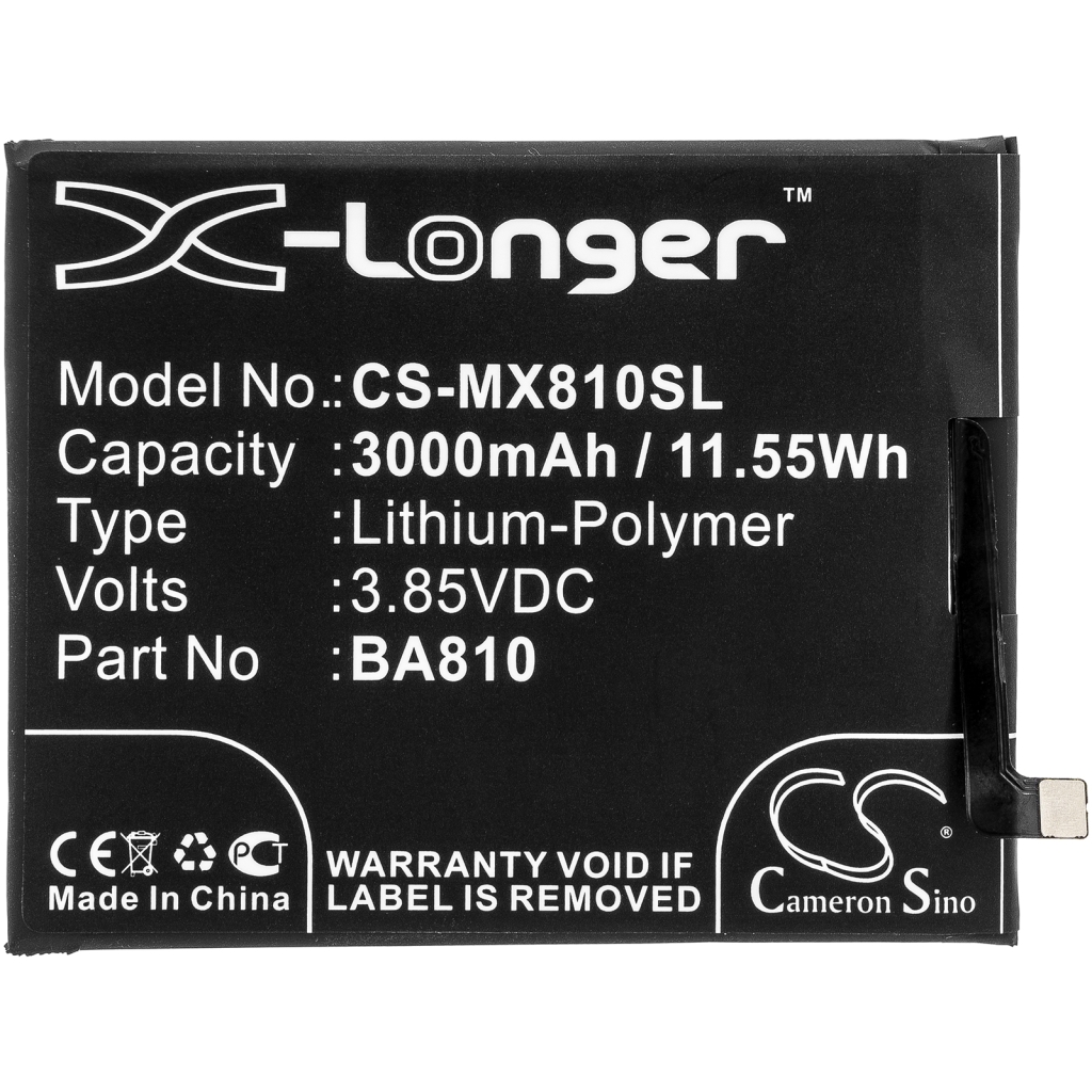 Compatibele batterijvervanging voor MeiZu BA810