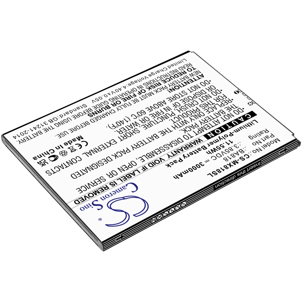 Compatibele batterijvervanging voor MeiZu BA818