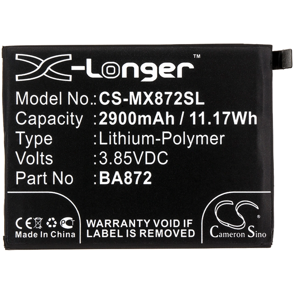 Compatibele batterijvervanging voor MeiZu BA872