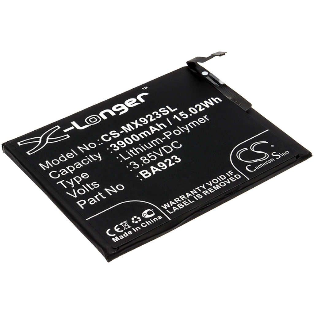 Compatible battery replacement for MeiZu BA923