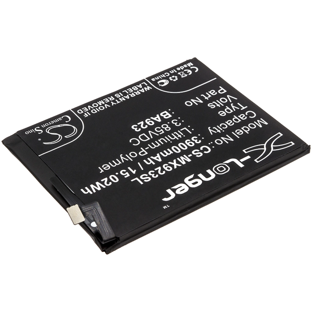 Compatible battery replacement for MeiZu BA923
