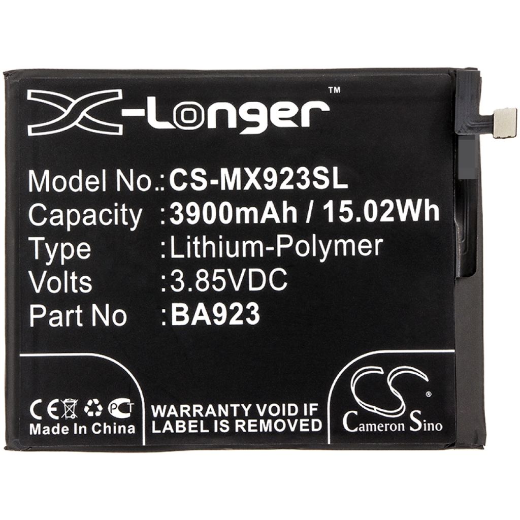 Compatibele batterijvervanging voor MeiZu BA923