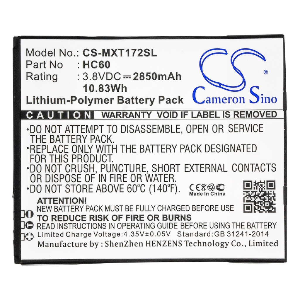 Compatibele batterijvervanging voor Motorola HC60