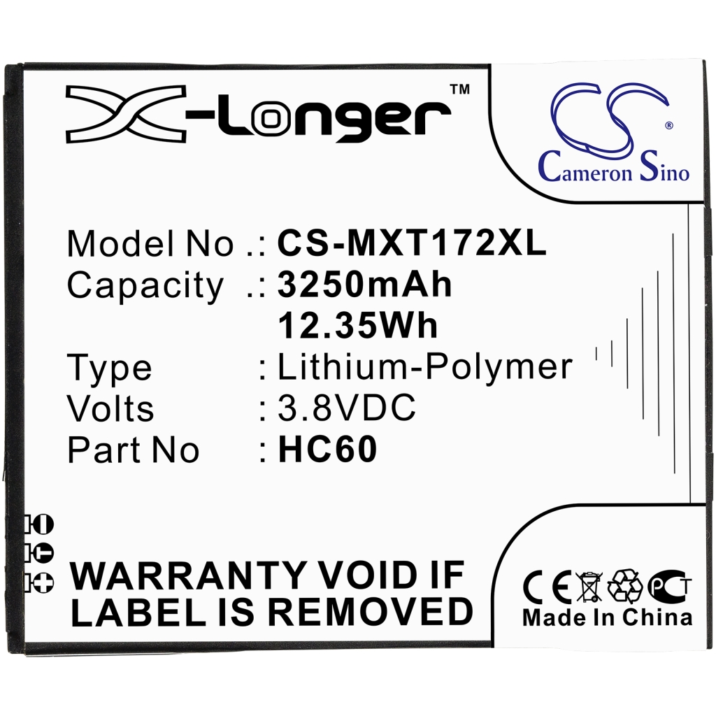 Compatibele batterijvervanging voor Motorola HC60