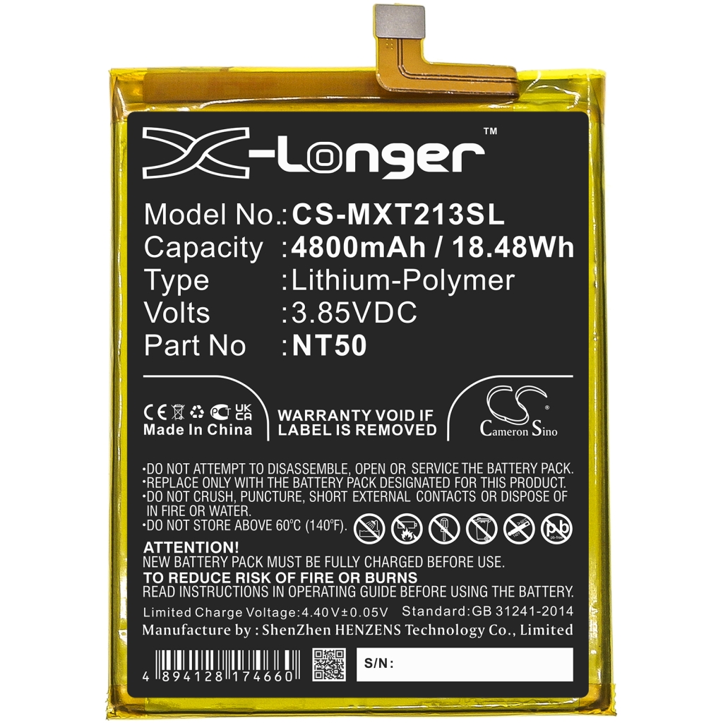 Compatibele batterijvervanging voor Motorola NT50