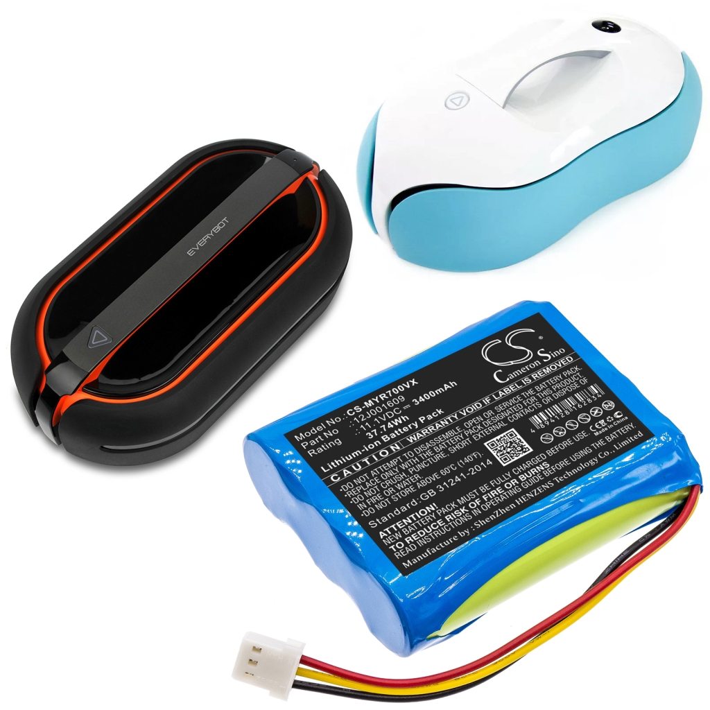 Compatibele batterijvervanging voor Moneual 12J001609