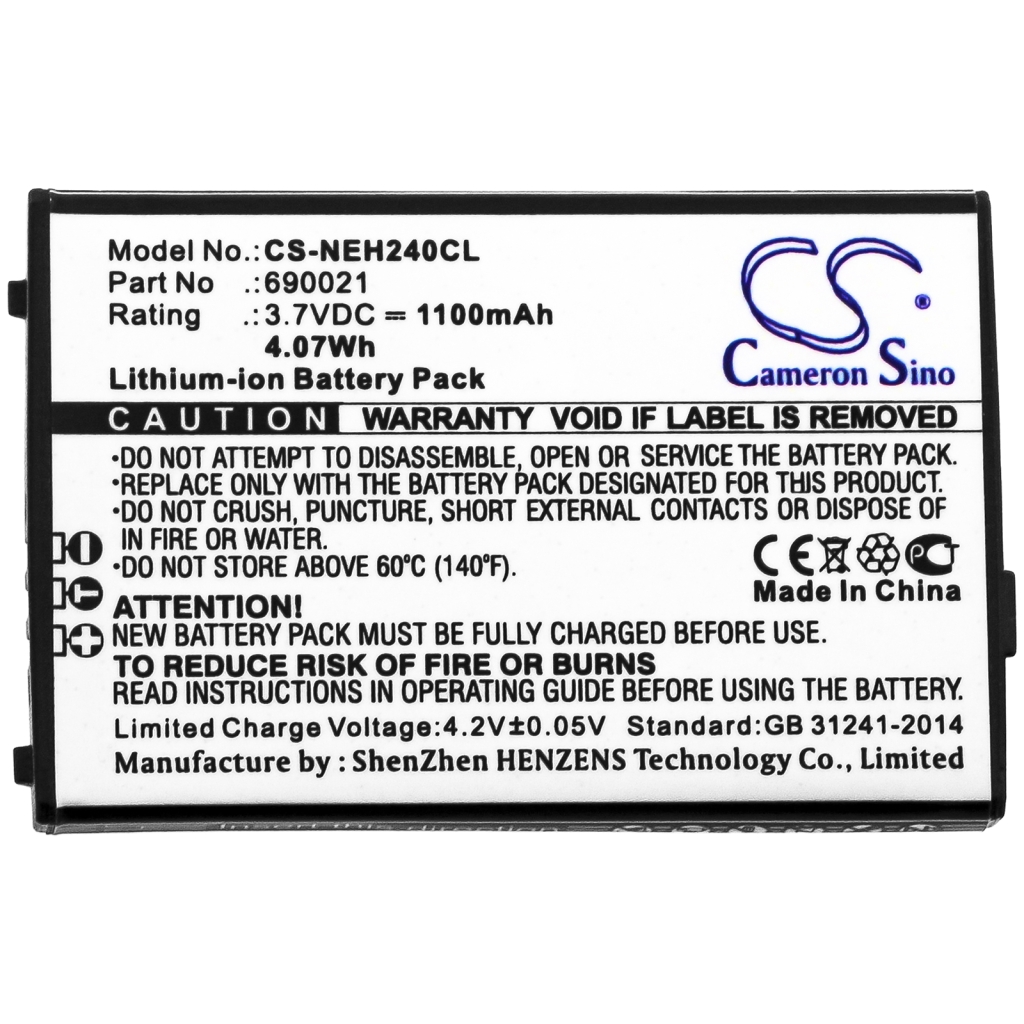Compatibele batterijvervanging voor NEC 690021
