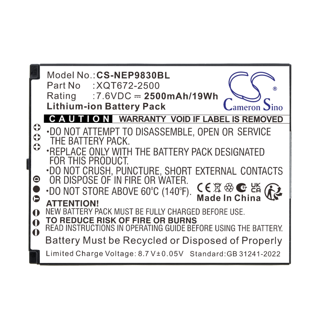 Battery compatible with Newpos CS-NEP9830BL