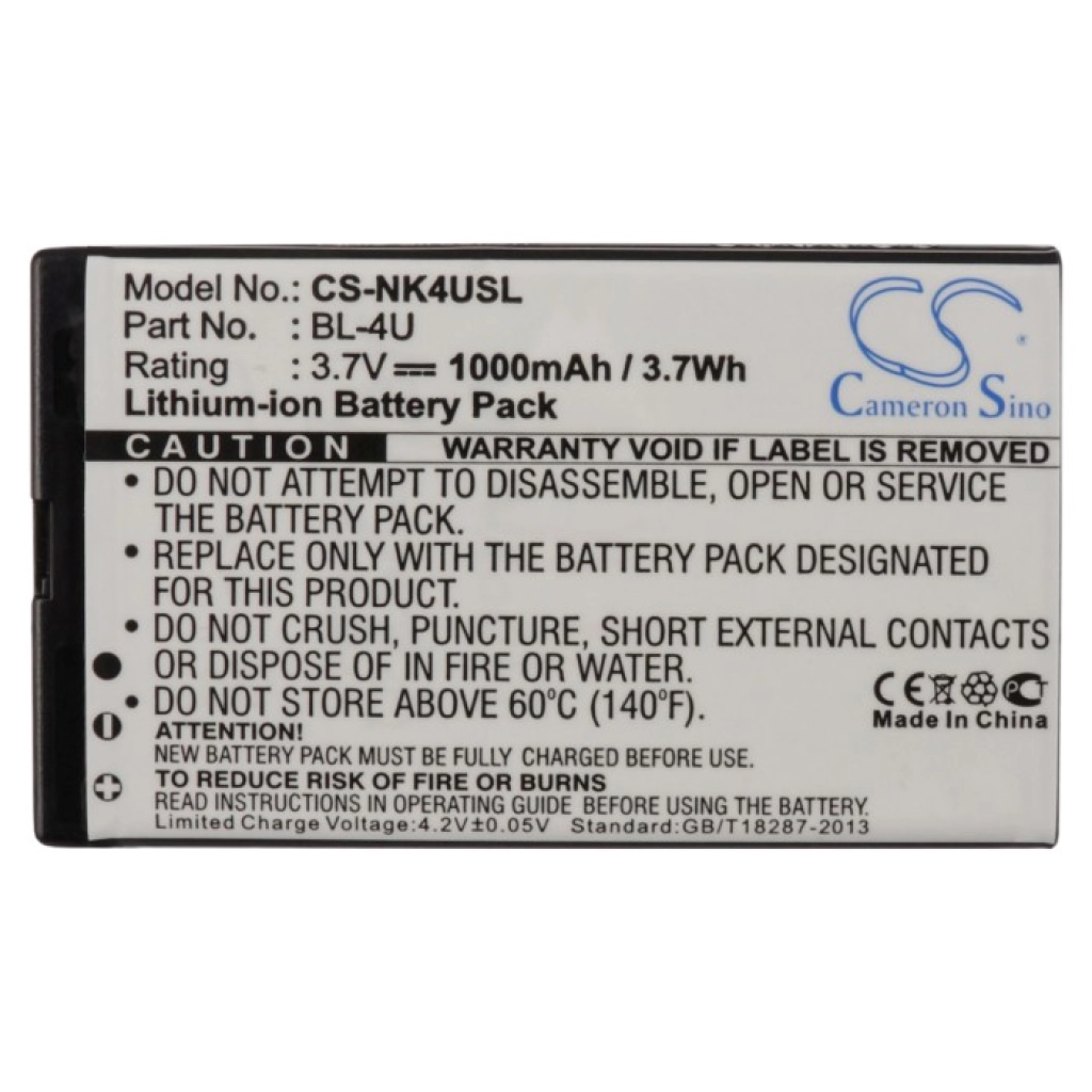 Batterijen Vervangt BL-4U