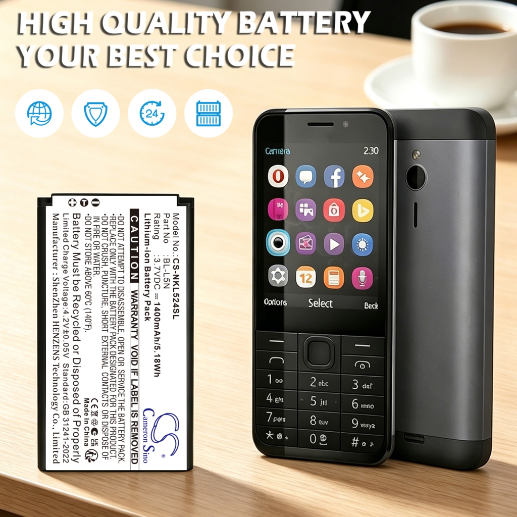 Battery compatible with Nokia CS-NKL524SL