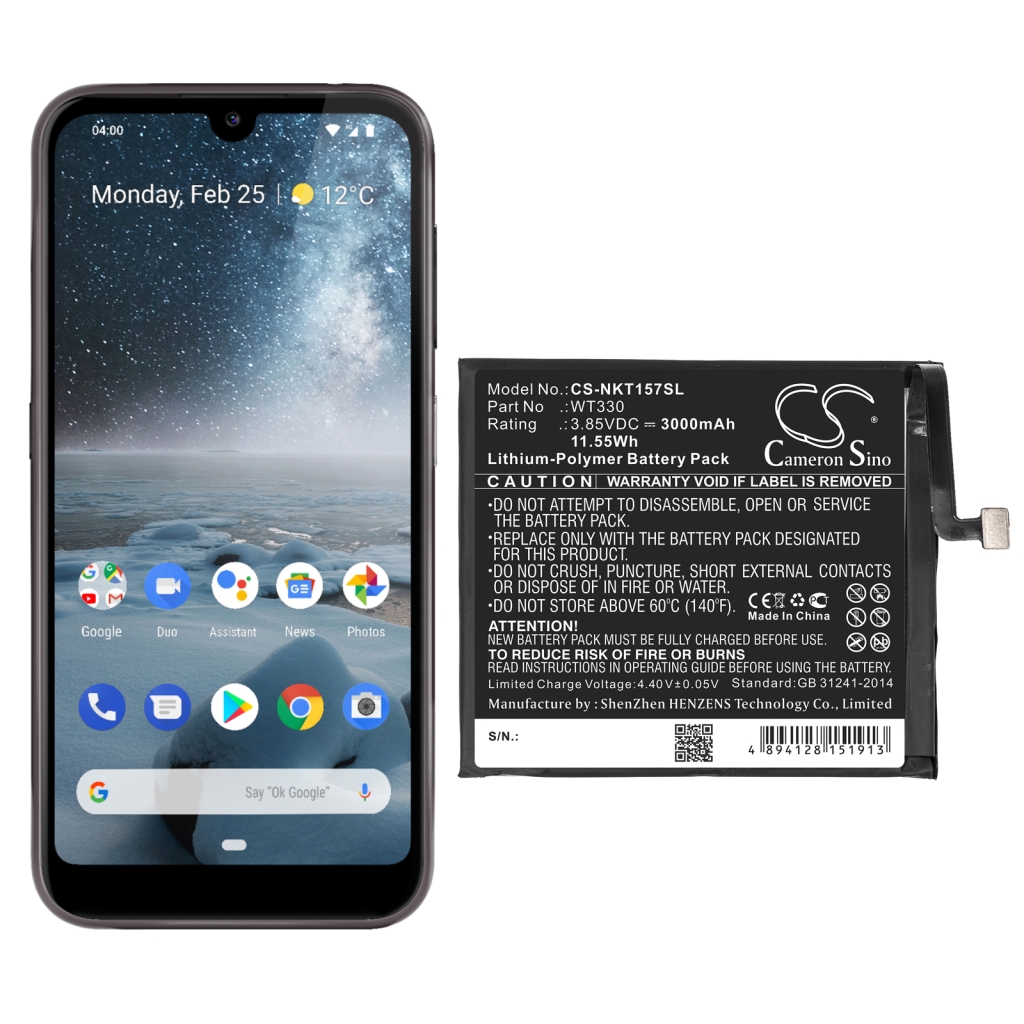 Compatibele batterijvervanging voor Nokia WT330