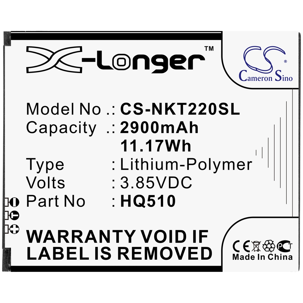 Compatibele batterijvervanging voor Nokia HQ510