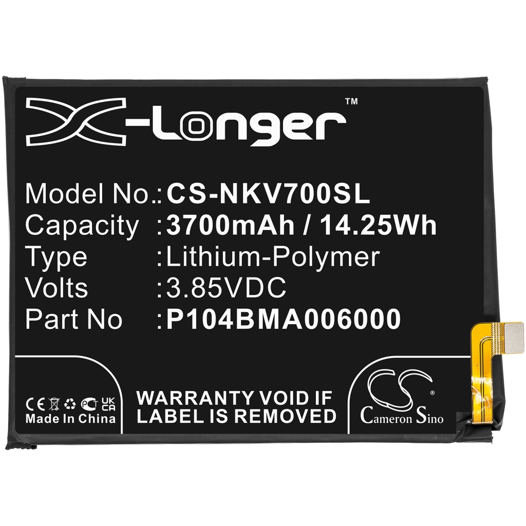 Compatibele batterijvervanging voor Nokia P104BMA006000