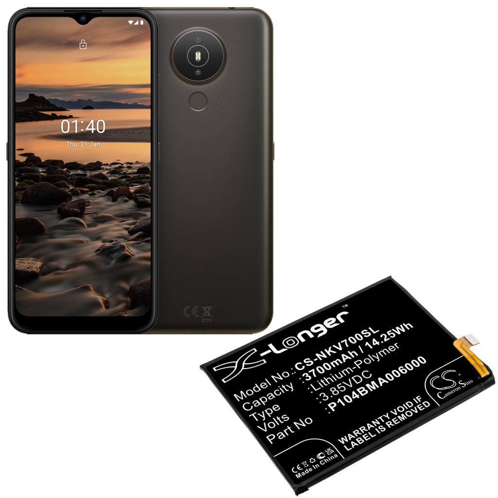 Compatibele batterijvervanging voor Nokia P104BMA006000