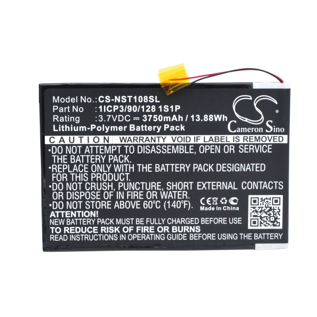 Compatibele batterijvervanging voor Nuvision 1ICP3/90/128 1S1P