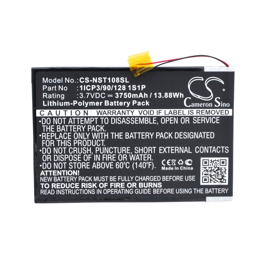 Compatibele batterijvervanging voor Nuvision 1ICP3/90/128 1S1P