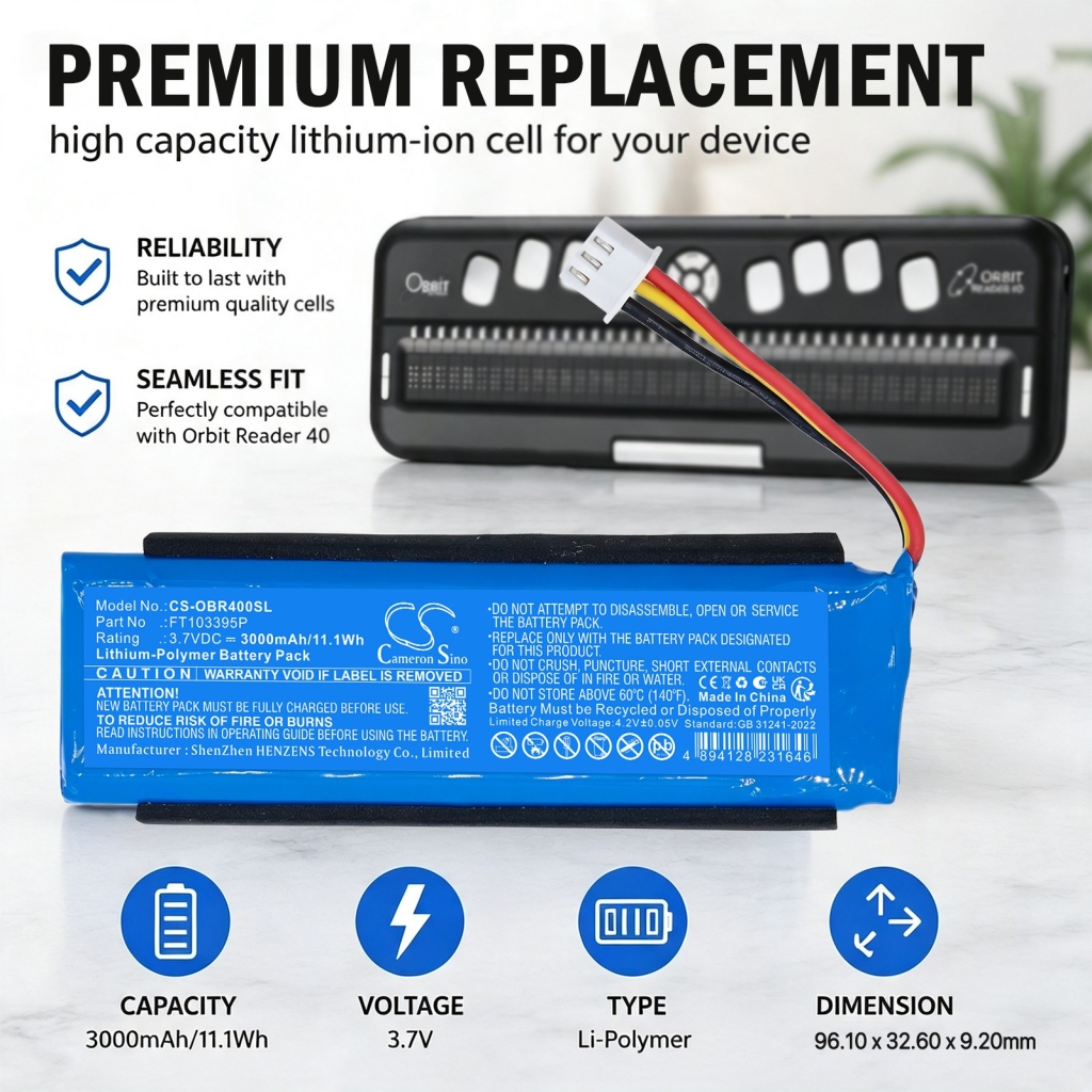 Batterijen compatibel met Orbit Reader 40 CS-OBR400SL