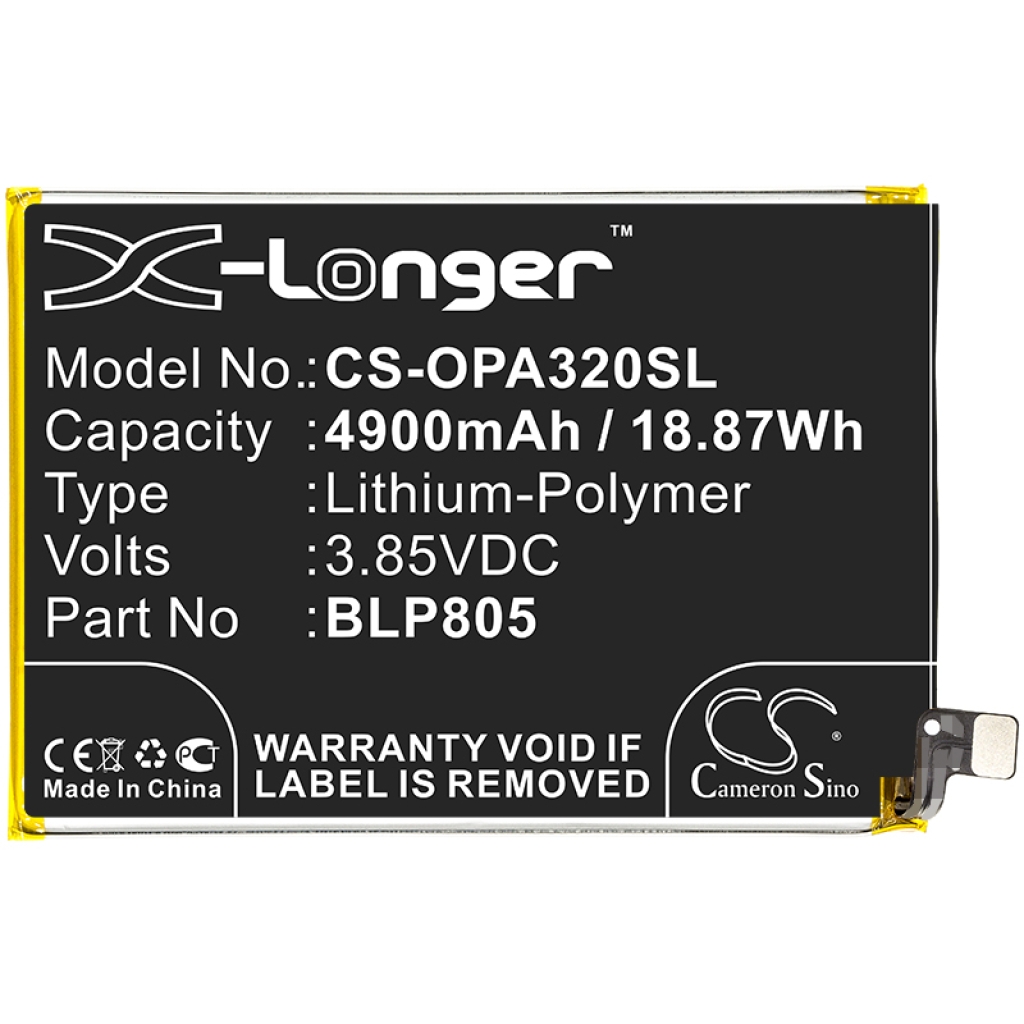 Compatibele batterijvervanging voor OPPO BLP805