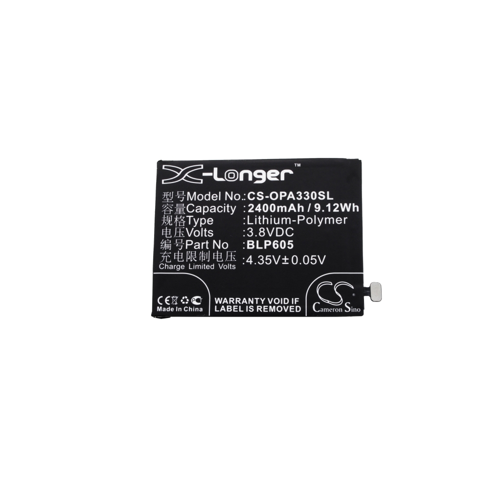 Compatibele batterijvervanging voor OPPO BLP605
