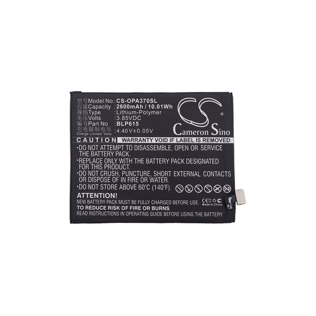 Compatibele batterijvervanging voor OPPO BLP615