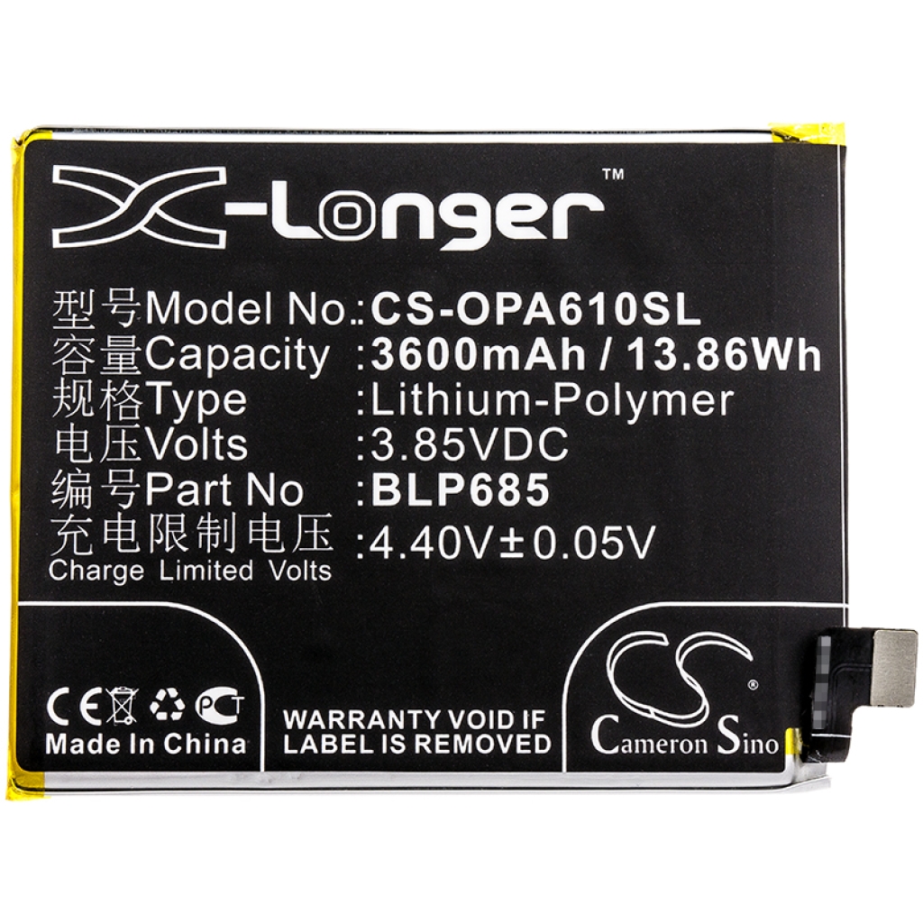 Compatibele batterijvervanging voor Oneplus BLP685