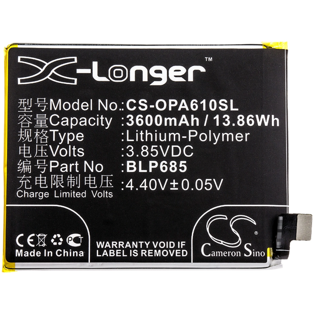 Compatibele batterijvervanging voor Oneplus BLP685