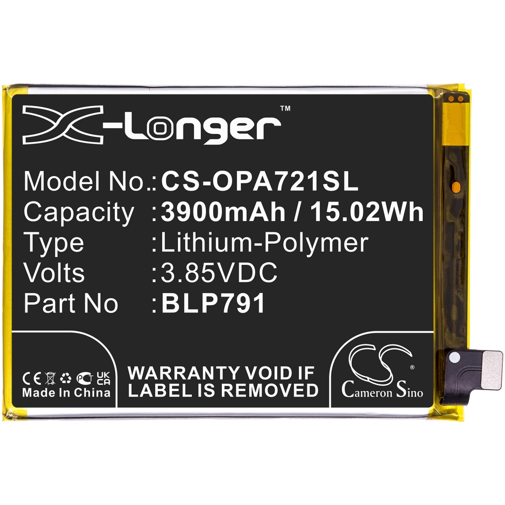Compatibele batterijvervanging voor OPPO BLP791