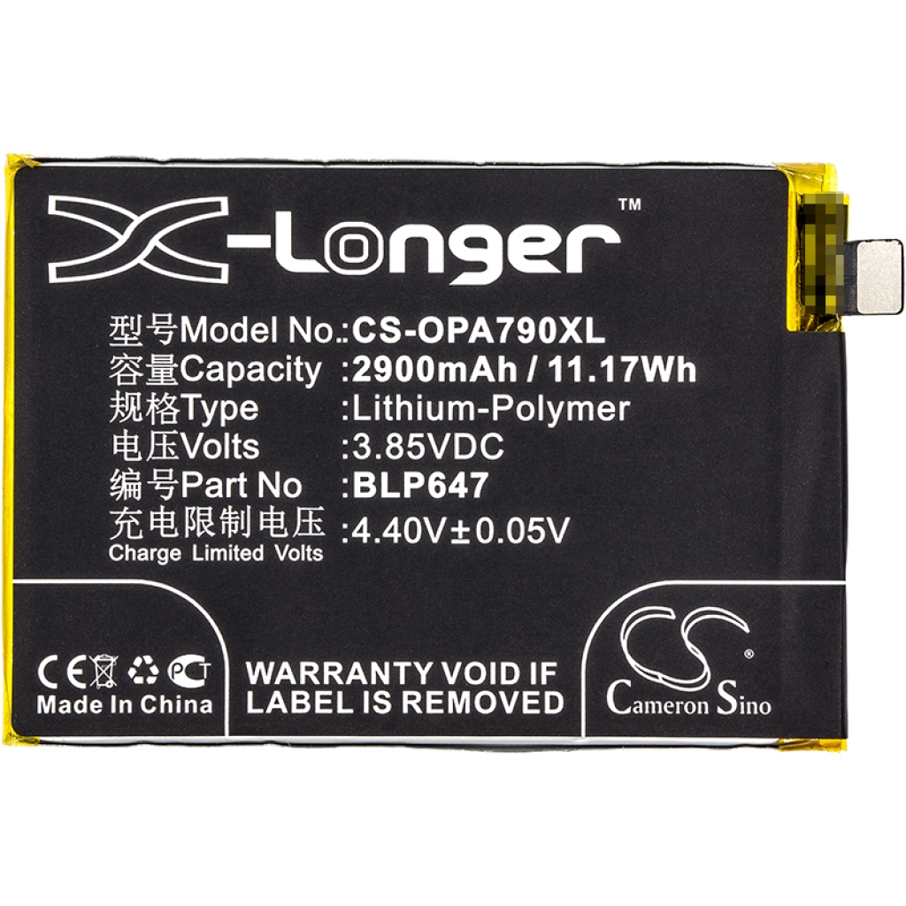 Compatibele batterijvervanging voor OPPO BLP647