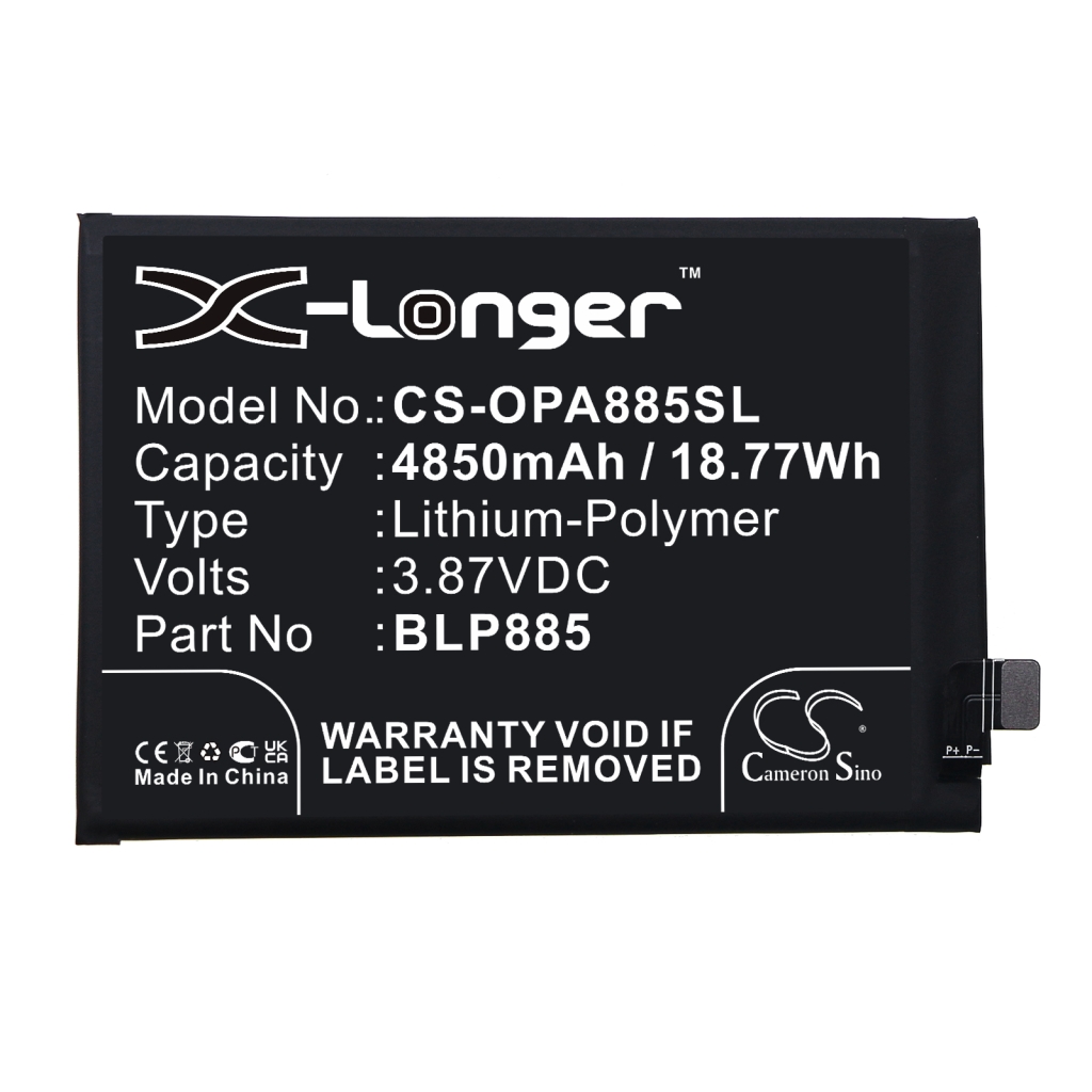 Compatibele batterijvervanging voor OPPO BLP885