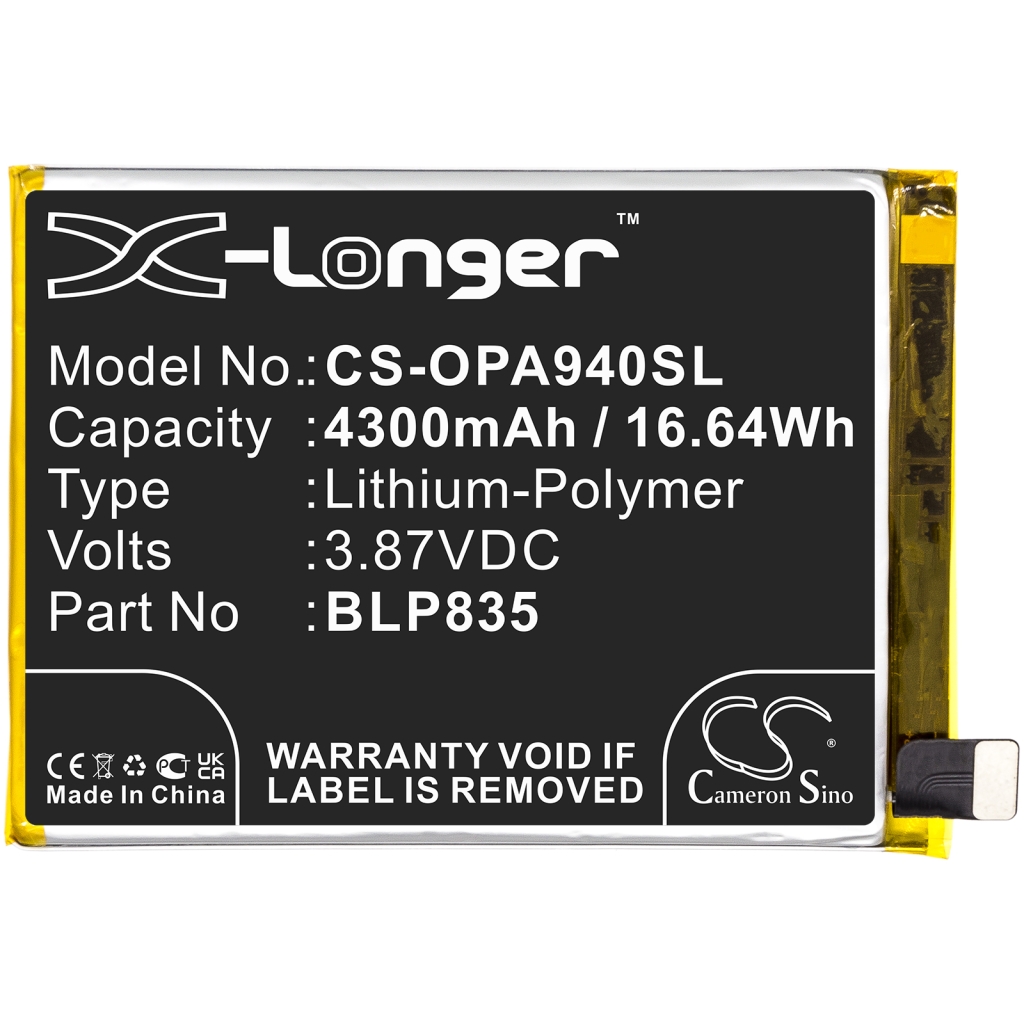 Compatibele batterijvervanging voor OPPO BLP835