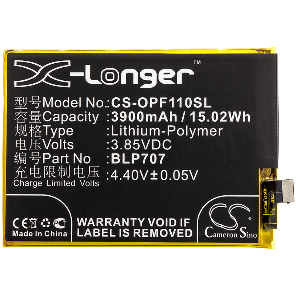 Compatibele batterijvervanging voor OPPO BLP707