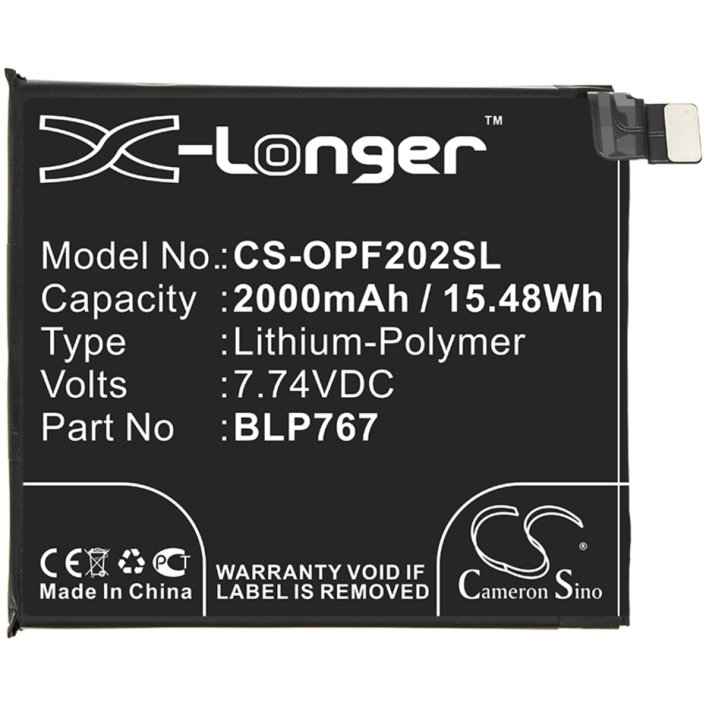 Compatibele batterijvervanging voor OPPO BLP767
