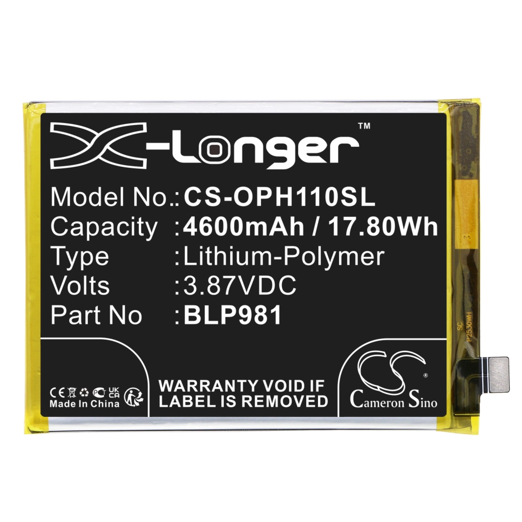Compatible battery replacement for OPPO BLP981