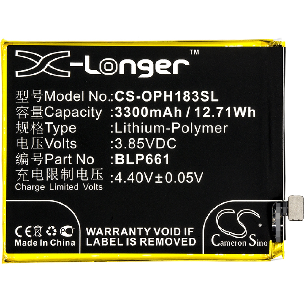 Compatibele batterijvervanging voor OPPO BLP661
