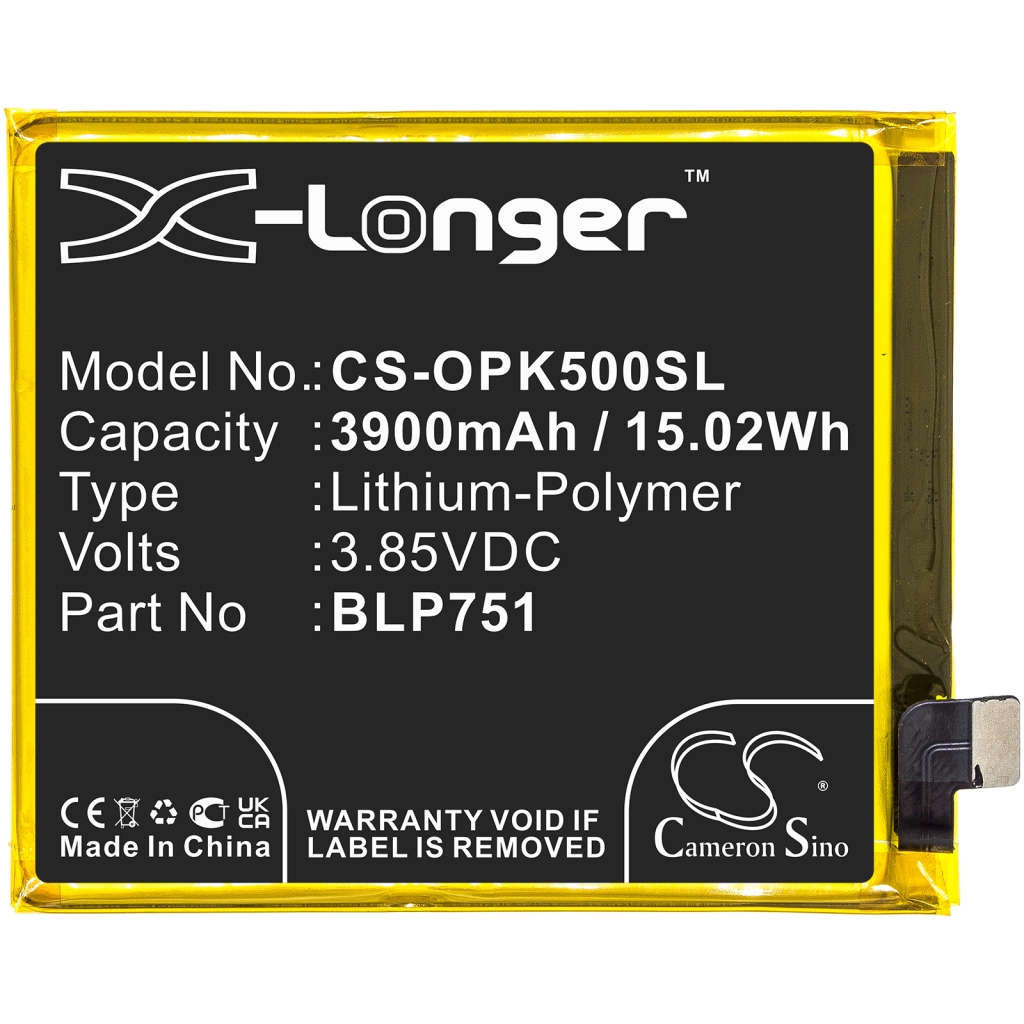 Compatibele batterijvervanging voor OPPO BLP751