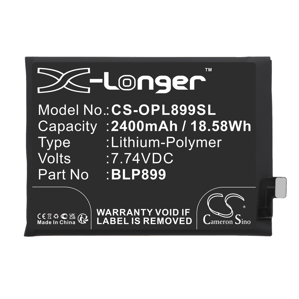 Compatibele batterijvervanging voor Oneplus BLP899