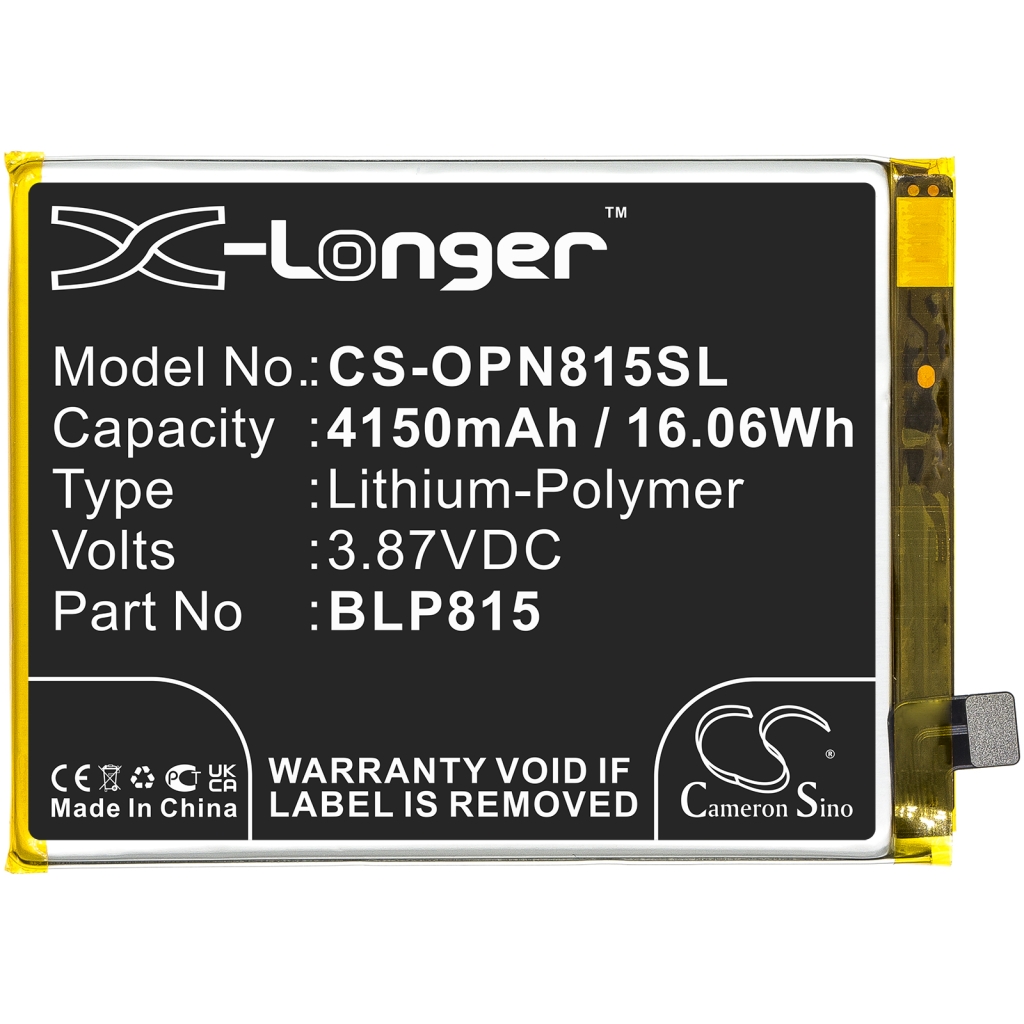 Compatibele batterijvervanging voor Oneplus BLP815
