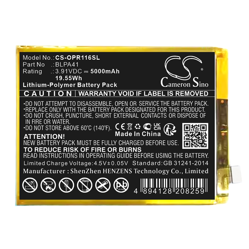 Compatibele batterijvervanging voor OPPO BLPA41