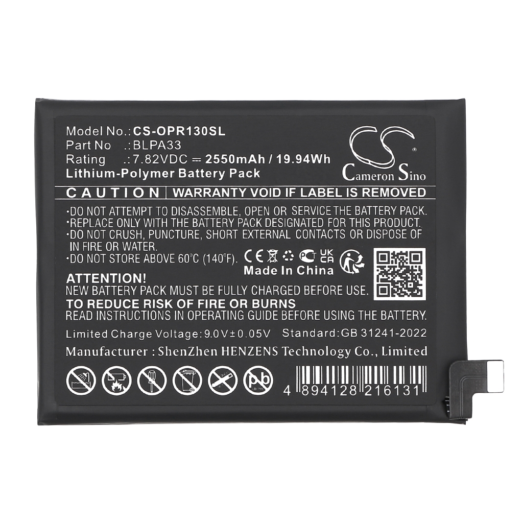 Compatibele batterijvervanging voor Oneplus BLPA33