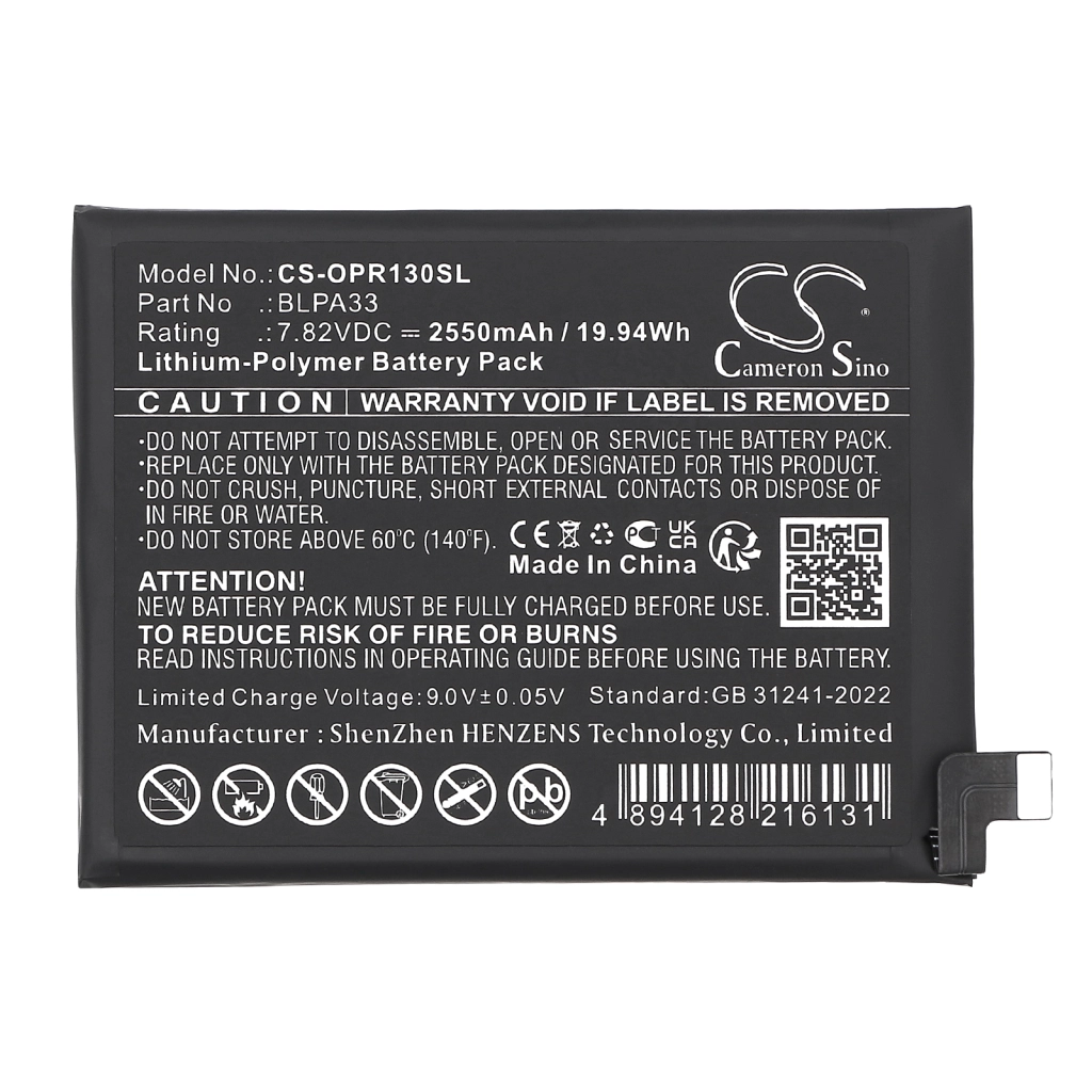 Compatibele batterijvervanging voor Oneplus BLPA33