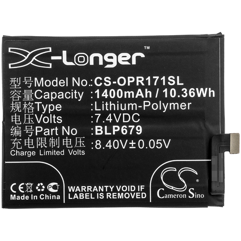 Compatibele batterijvervanging voor OPPO BLP679