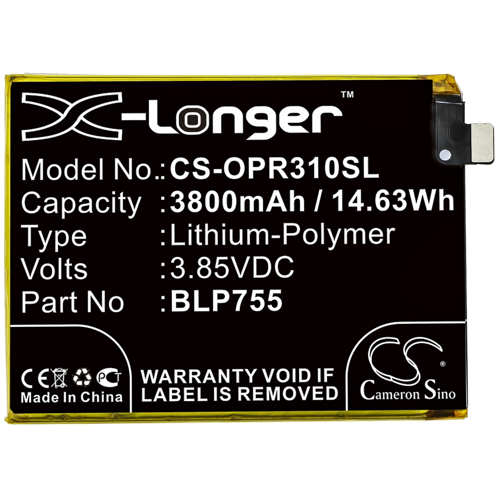 Compatibele batterijvervanging voor OPPO BLP755