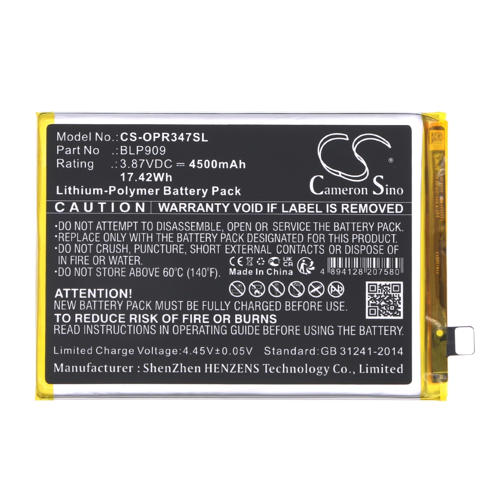 Compatibele batterijvervanging voor OPPO BLP909