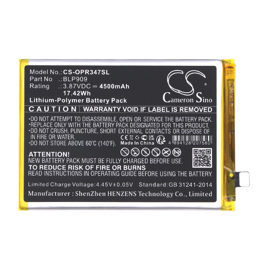 Compatibele batterijvervanging voor OPPO BLP909