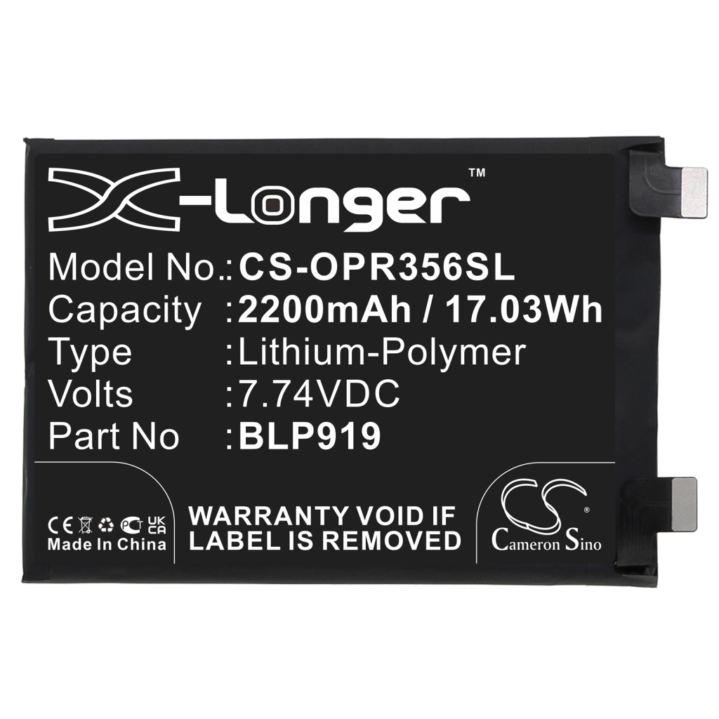 Compatibele batterijvervanging voor OPPO BLP919