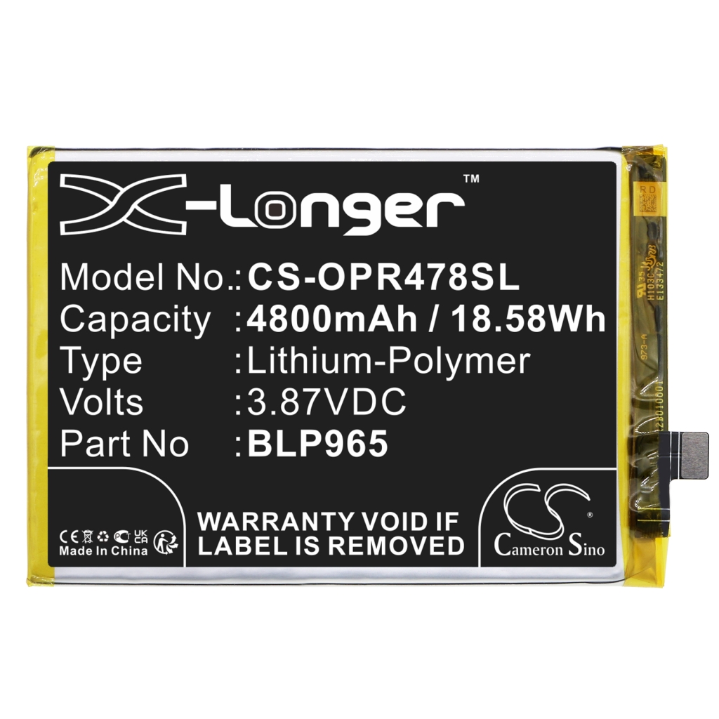 Compatibele batterijvervanging voor OPPO BLP965