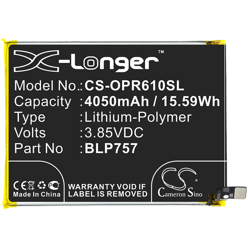 Compatibele batterijvervanging voor OPPO BLP757
