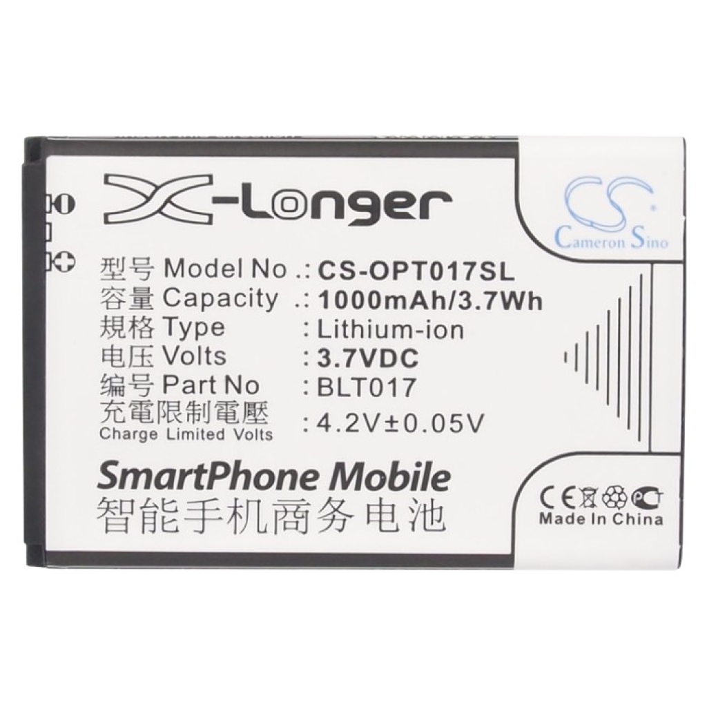 Battery compatible with OPPO CS-OPT017SL